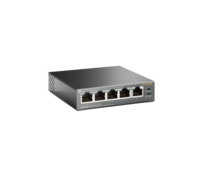 Комутатор TP-LINK TL-SF1005P, 5x10/ 100Mb/ s, 4xPoE 56W, пластиковий корпус, некерований Комутатор TP-LINK TL-SF1005P, 5x10/ 100Mb/ s, 4xPoE 56W, пластиковий корпус, некерований