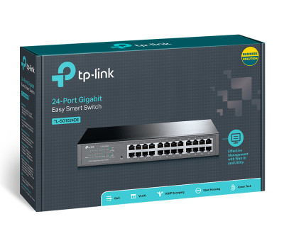 Комутатор TP-LINK TL-SG1024DE, 24x100/ 1000 Mb/ s, керований