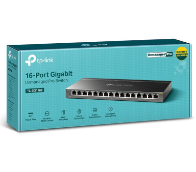 Комутатор TP-LINK TL-SG116E, 16x100/ 1000 Mb/ s, некерований
