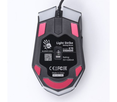 Мышь A4Tech A70A Bloody, Matte Black, USB, оптична (сенсор PixArt PMW3327), 6200 dpi, 8 кнопок