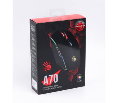 Мышь A4Tech A70A Bloody, Matte Black, USB, оптична (сенсор PixArt PMW3327), 6200 dpi, 8 кнопок