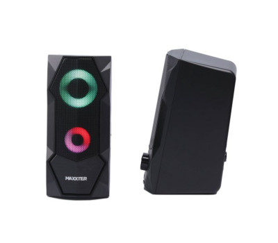 Колонки 2.0 Maxxter CSP-U002RGB Black, 2 x 3 Вт, пластиковий корпус