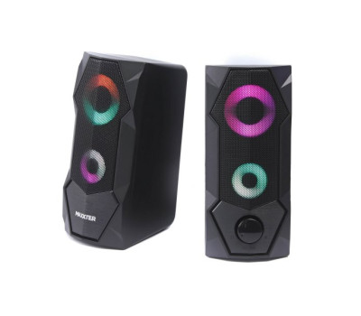Колонки 2.0 Maxxter CSP-U002RGB Black, 2 x 3 Вт, пластиковий корпус Колонки 2.0 Maxxter CSP-U002RGB Black, 2 x 3 Вт, пластиковий корпус
