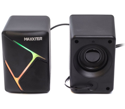 Колонки 2.0 Maxxter CSP-U004RGB Black, 2 x 3 Вт, пластиковий корпус