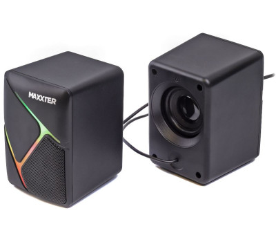 Колонки 2.0 Maxxter CSP-U004RGB Black, 2 x 3 Вт, пластиковий корпус