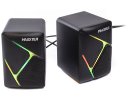 Колонки 2.0 Maxxter CSP-U004RGB Black, 2 x 3 Вт, пластиковий корпус