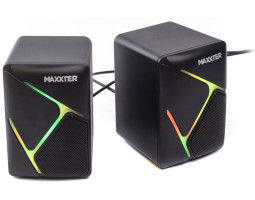 Колонки 2.0 Maxxter CSP-U004RGB Black, 2 x 3 Вт, пластиковий корпус Колонки 2.0 Maxxter CSP-U004RGB Black, 2 x 3 Вт, пластиковий корпус