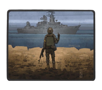 Коврик GTL Gaming S, Русский корабль иди... 250x210х2 мм антискользящая основа, защита от влаги