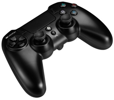 Геймпад Canyon для PlayStation 4, Black, бездротовий, з тачпадом, LED підсвічування, подвійний мотор Геймпад Canyon для PlayStation 4, Black, бездротовий, з тачпадом, LED підсвічування, подвійний мотор