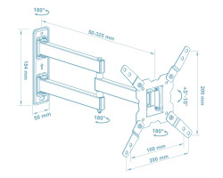 Настінне кріплення LCD/ Plasma TV 15-42&Prime; Walfix R-351B колір чорний