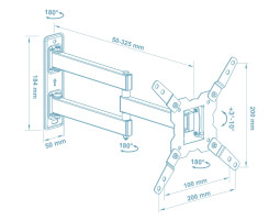 Настінне кріплення LCD/ Plasma TV 15-42&Prime; Walfix R-351B колір чорний