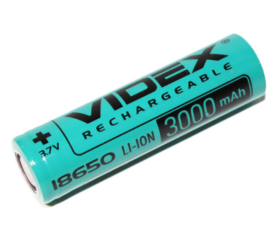 Акумулятор 18650, 3000 mAh, Videx, 1 шт, Li-ion, Bulk