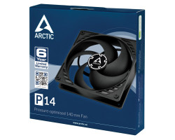 Вентилятор 140 мм, Arctic P14, Black, 140х140х27 мм, 1700 об/ хв, 3-pin, (ACFAN00123A)