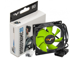 Вентилятор 80 мм, Frime FGF80HB3, Black/ Green, 80х80х25 мм, 1500 об/ хв, 20 дБ(А) Вентилятор 80 мм, Frime FGF80HB3, Black/ Green, 80х80х25 мм, 1500 об/ хв, 20 дБ(А)