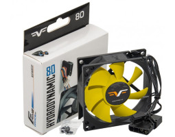 Вентилятор 80 мм, Frime FYF80HB3, Black/ Yellow, 80х80х25 мм Вентилятор 80 мм, Frime FYF80HB3, Black/ Yellow, 80х80х25 мм