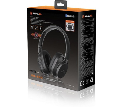 Навушники REAL-EL GD-860 Black, Bluetooth V4.2, накладні, складні, мікрофон