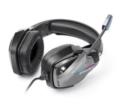 Наушники REAL-EL GDX-7680, Black, Mini jack + USB, накладные, микрофон, кабель 2.2 м (GDX-7680)
