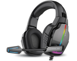 Навушники REAL-EL GDX-7780 Surround 7.1, Black, RGB, USB, накладні, мікрофон, кабель 2.2 м -foto3