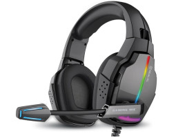Навушники REAL-EL GDX-7780 Surround 7.1, Black, RGB, USB, накладні, мікрофон, кабель 2.2 м -foto3