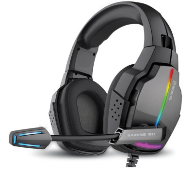 Навушники REAL-EL GDX-7780 Surround 7.1, Black, RGB, USB, накладні, мікрофон, кабель 2.2 м Навушники REAL-EL GDX-7780 Surround 7.1, Black, RGB, USB, накладні, мікрофон, кабель 2.2 м