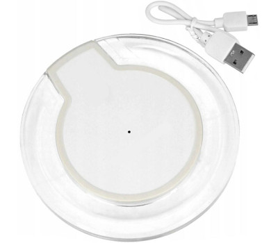 Беспроводное зарядное устройство Aptel US7, White, input 5V/ 2A, output 5V/ 1A, кабель micro-USB