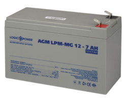 Батарея для ДБЖ 12В 7Ач LogicPower, AGM LPM-MG12-7.0AH, мультигелівий, ШхДхВ 150x64x94 (6552)