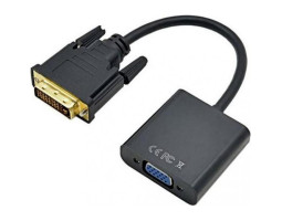 Переходник DVI-D > VGA (DVI-D папа - VGA мама),  STLab, Black, 13 см (U-993)