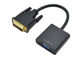Переходник DVI-D > VGA (DVI-D папа - VGA мама),  STLab, Black, 13 см (U-993)