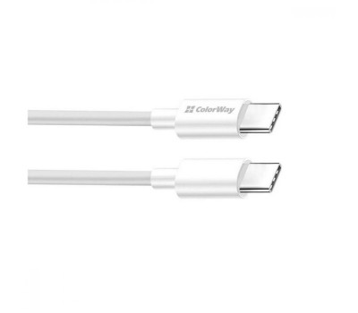 Кабель USB  - 2.0m Type-C/ Type-C (папа-папа) ColorWay White (CW-CBPDCC056-WT)