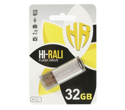 USB Flash Drive 32Gb Hi-Rali Stark series Silver, HI-32GBSTSL USB Flash Drive 32Gb Hi-Rali Stark series Silver, HI-32GBSTSL