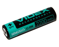 Акумулятор 18650, 2200 mAh, Videx, 1 шт, Li-ion, із захистом, блістер