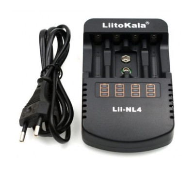 Зарядний пристрій LiitoKala Lii-NL4, Black, 4xAA/ AAA Ni-MH/ Ni-Cd, 1xКрона, струм 500mA -> AA/ AAA /  5