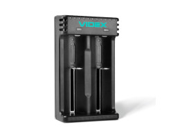 Зарядний пристрій Videx L201, Black, 2 x Li-ion/ IMR (1000 mAh, 4.2V), microUSB (5V/ 2A), LED індикато