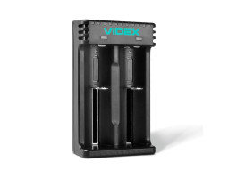 Зарядний пристрій Videx L201, Black, 2 x Li-ion/ IMR (1000 mAh, 4.2V), microUSB (5V/ 2A), LED індикато