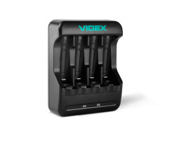 Зарядний пристрій Videx N401, Black, 4 x AA/ AAA Ni-MH/ Cd (300 mAh, 2.96V), microUSB (5V/ 1A), LED інд-foto3