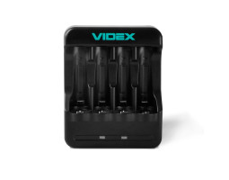 Зарядний пристрій Videx N401, Black, 4 x AA/ AAA Ni-MH/ Cd (300 mAh, 2.96V), microUSB (5V/ 1A), LED інд-foto2