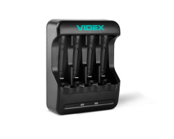 Зарядний пристрій Videx N401, Black, 4 x AA/ AAA Ni-MH/ Cd (300 mAh, 2.96V), microUSB (5V/ 1A), LED інд-foto3