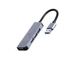 Концентратор USB 3.0 Cablexpert UHB-U3P1U2P3-01 4 порти, 1 х USB 3.1 Gen1 (5 Gbps), 3 х USB 2.0, мет