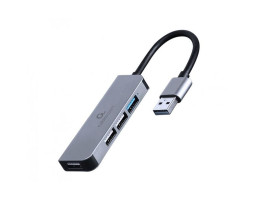 Концентратор USB 3.0 Cablexpert UHB-U3P1U2P3-01 4 порти, 1 х USB 3.1 Gen1 (5 Gbps), 3 х USB 2.0, мет