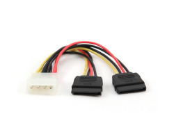 Переходник питания Molex (M) – 2 x SATA (F), 30 см, Cablexpert (CC-SATA-PSY-0.3M)
