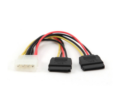 Переходник питания Molex (M) – 2 x SATA (F), 30 см, Cablexpert (CC-SATA-PSY-0.3M)
