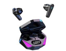 Наушники TWS X15 wireless, Bluetooth, Black, зарядный кейс с подсветкой, кабель Type-C