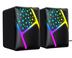 Колонки 2.0 Havit SK763, Black, 3.5 мм /  USB, 2x3 Вт, RGB підсвічування, (HV-SK763)-foto2