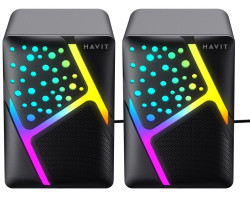 Колонки 2.0 Havit SK763, Black, 3.5 мм /  USB, 2x3 Вт, RGB підсвічування, (HV-SK763)-foto3