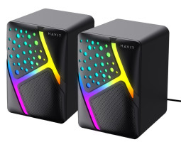 Колонки 2.0 Havit SK763, Black, 3.5 мм / USB, 2x3 Вт, RGB підсвічування, (HV-SK763) Колонки 2.0 Havit SK763, Black, 3.5 мм / USB, 2x3 Вт, RGB підсвічування, (HV-SK763)