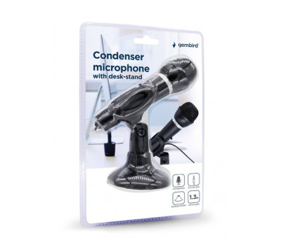 Микрофон Gembird MIC-D-04, Black, 3.5 мм, настольная подставка, 1.3 м Микрофон Gembird MIC-D-04, Black, 3.5 мм, настольная подставка, 1.3 м