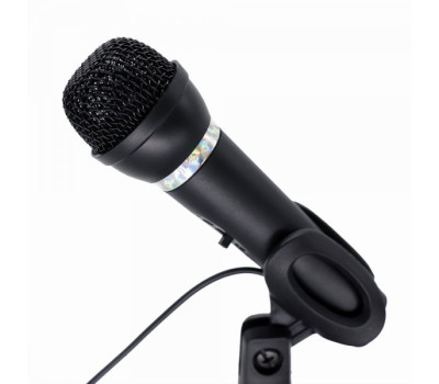 Микрофон Gembird MIC-D-04, Black, 3.5 мм, настольная подставка, 1.3 м Микрофон Gembird MIC-D-04, Black, 3.5 мм, настольная подставка, 1.3 м