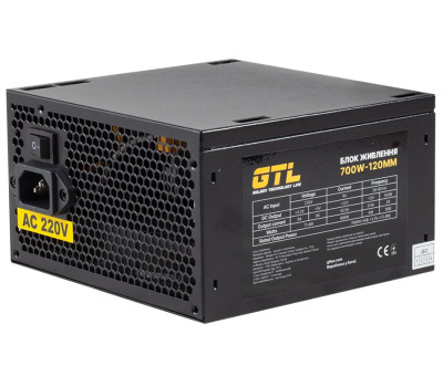 Блок живлення 700 Вт, GTL Gaming Star, Black, 80 Plus, (GTLGS700BK)