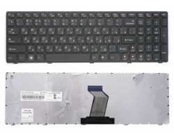 Клавиатура для ноутбука Lenovo IdeaPad (B570, V570, Z570, Z575) Black, (Black Frame), UA