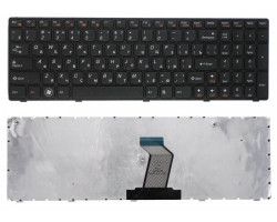 Клавиатура для ноутбука Lenovo IdeaPad (Z560, Z565, G570, G770) Black, (Black Frame), UA